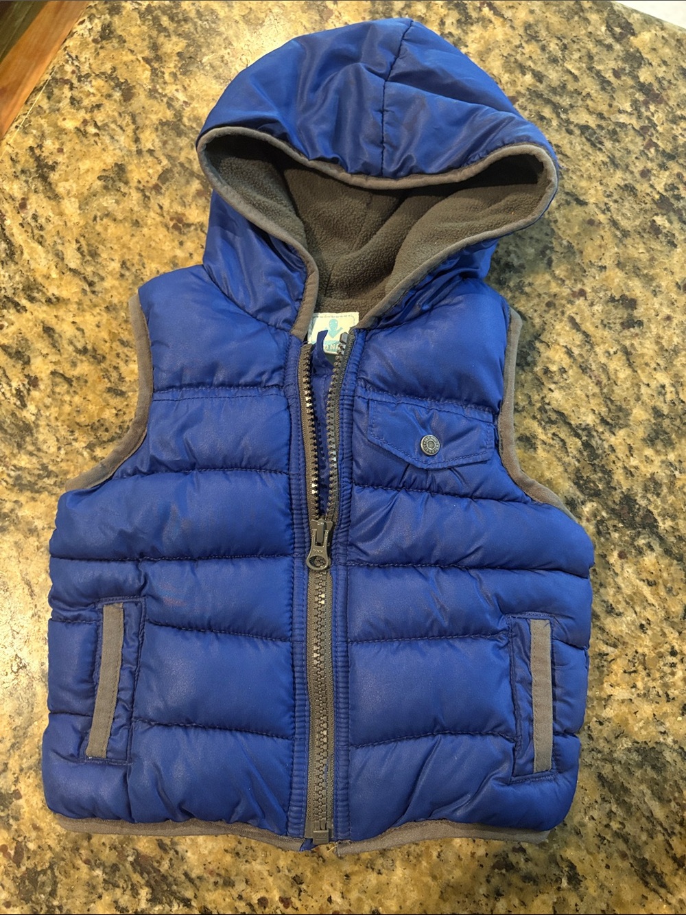 Toddler Hooded Puffer Vest - Blue
